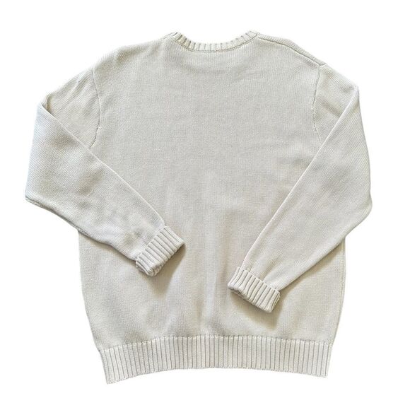 PacSun John Galt Cream Minimalist Neutral Oversized Thick Knit Crew Sweater - Picture 6 of 9